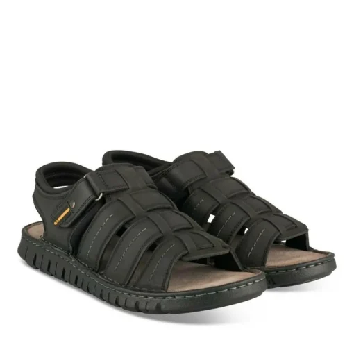 Sandales NOIR Homme CUIR Motif Uni Scratch