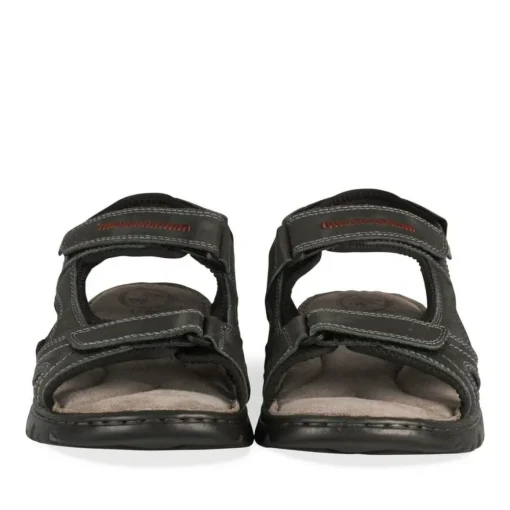 Sandales NOIR Homme CUIR Motif Uni Scratch