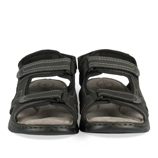 Sandales NOIR Homme CUIR Motif Uni Scratch