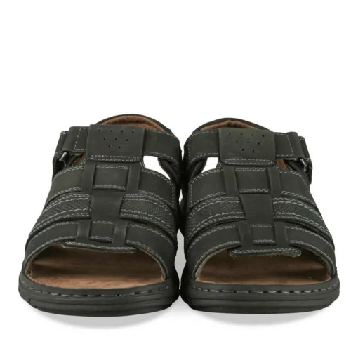 Sandales NOIR Homme CUIR Motif Uni Scratch