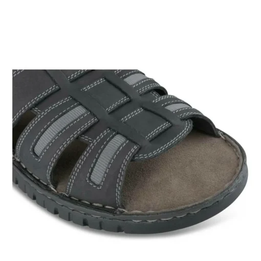 Sandales NOIR Homme CUIR Motif Uni Scratch