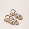 Sandales OR Femme CUIR Motif Tressé Boucle