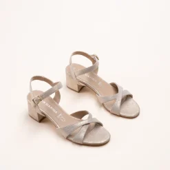 Sandales OR Femme CUIR Motif Paillettes Boucle