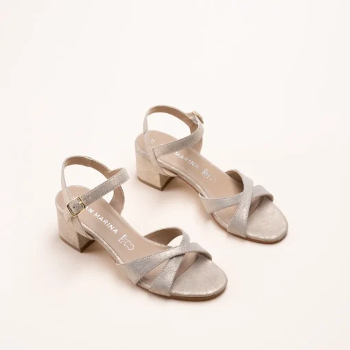 Sandales OR Femme CUIR Motif Paillettes Boucle