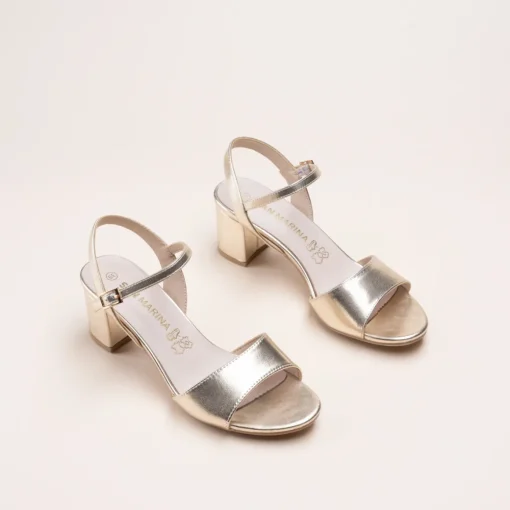 Sandales OR Femme CUIR Motif Iridescent Boucle
