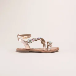 Sandales OR Femme CUIR Motif Perle Boucle