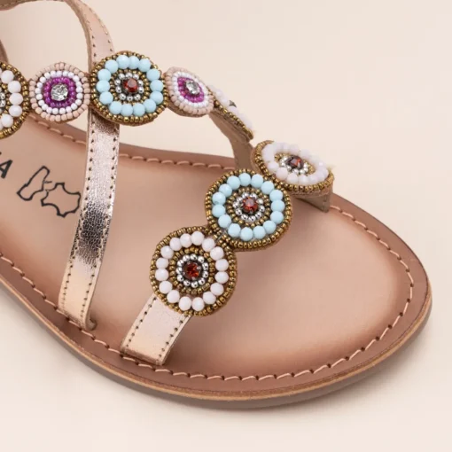 Sandales OR Femme CUIR Motif Perle Boucle