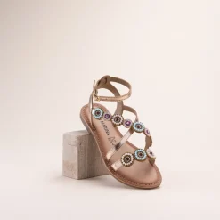 Sandales OR Femme CUIR Motif Perle Boucle