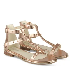 Sandales OR Femme Motif Clouté Boucle
