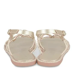 Sandales OR Femme Motif Tressé Boucle