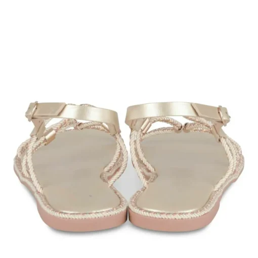 Sandales OR Femme Motif Tressé Boucle