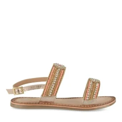 Sandales OR Fille CUIR Motif Perle Boucle