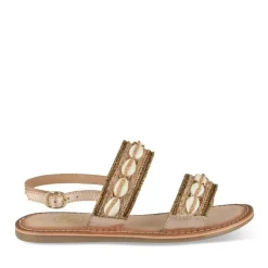 Sandales OR Fille CUIR Motif Perle Boucle