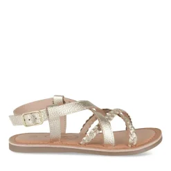 Sandales OR Fille CUIR Motif Tressé Boucle