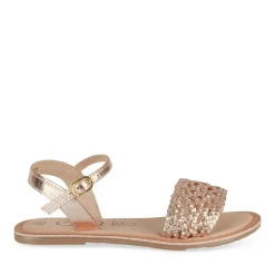 Sandales OR Fille CUIR Motif Tressé Boucle