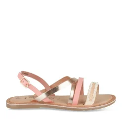 Sandales OR Fille CUIR Motif Perle Boucle