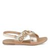 Sandales OR Fille CUIR Motif Perle Boucle