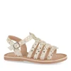 Sandales OR Fille CUIR Motif Coeurs Boucle