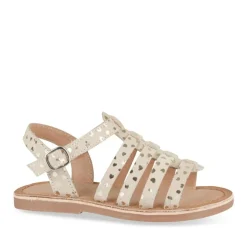 Sandales OR Fille CUIR Motif Coeurs Boucle