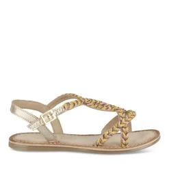 Sandales OR Fille CUIR Motif Tressé Boucle