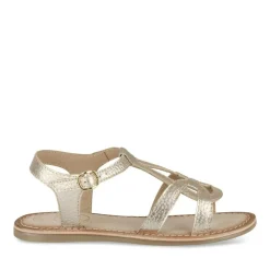 Sandales OR Fille CUIR Motif Iridescent Boucle