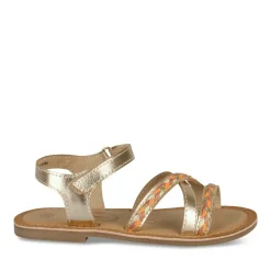 Sandales OR Fille CUIR Motif Tressé Scratch