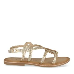Sandales OR Fille CUIR Motif Tressé Boucle