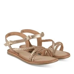Sandales OR Fille CUIR Motif Tressé Boucle
