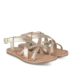 Sandales OR Fille CUIR Motif Tressé Boucle