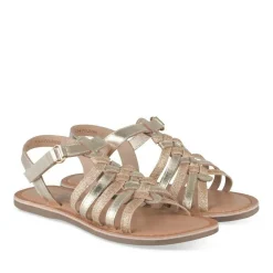 Sandales OR Fille CUIR Motif Tressé Scratch