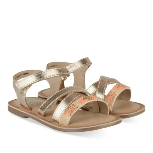 Sandales OR Fille CUIR Motif Perle Scratch