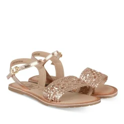 Sandales OR Fille CUIR Motif Tressé Boucle