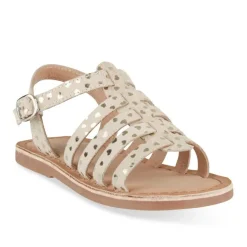 Sandales OR Fille CUIR Motif Coeurs Boucle