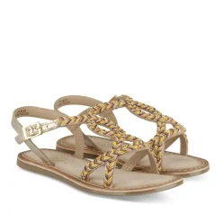Sandales OR Fille CUIR Motif Tressé Boucle