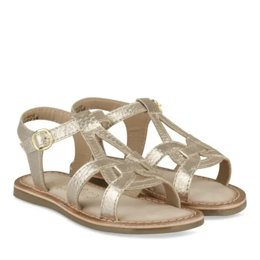 Sandales OR Fille CUIR Motif Iridescent Boucle