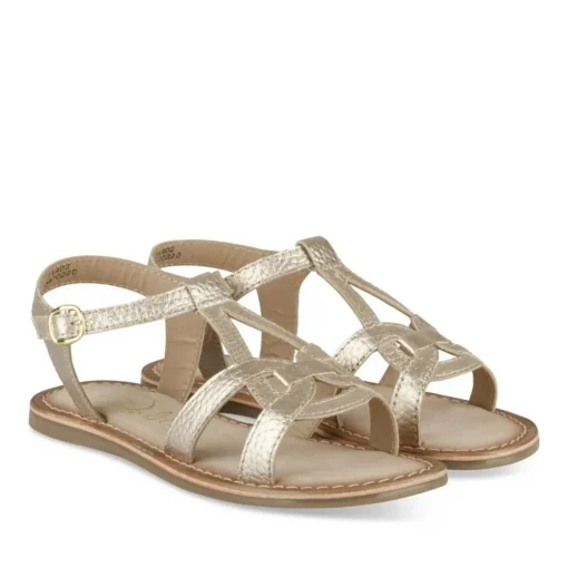 Sandales OR Fille CUIR Motif Iridescent Boucle