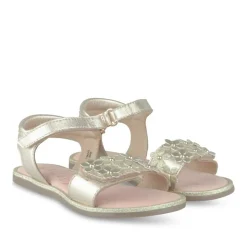 Sandales OR Fille CUIR Motif Fleuri Scratch