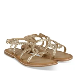 Sandales OR Fille CUIR Motif Tressé Boucle