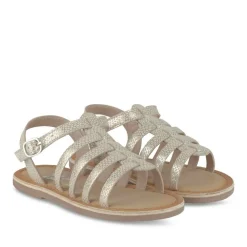 Sandales OR Fille CUIR Motif Iridescent Boucle