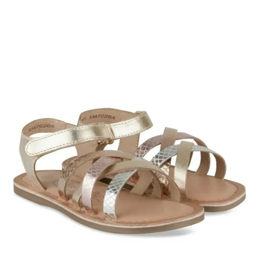 Sandales OR Fille CUIR Motif Iridescent Scratch