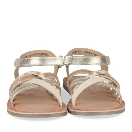 Sandales OR Fille CUIR Motif Iridescent Scratch
