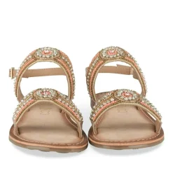 Sandales OR Fille CUIR Motif Perle Boucle