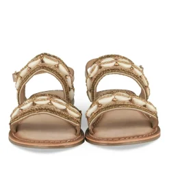 Sandales OR Fille CUIR Motif Perle Boucle