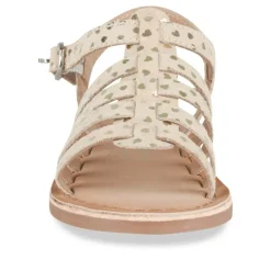 Sandales OR Fille CUIR Motif Coeurs Boucle