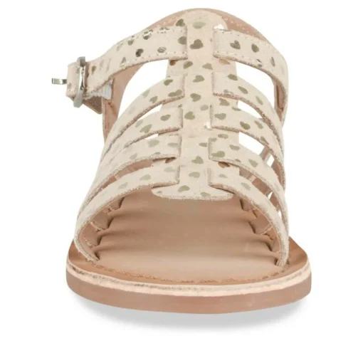 Sandales OR Fille CUIR Motif Coeurs Boucle