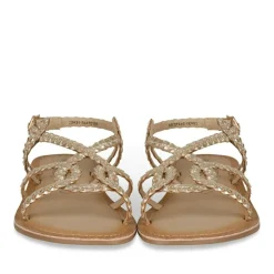 Sandales OR Fille CUIR Motif Tressé Boucle