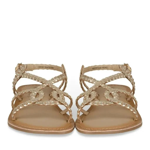 Sandales OR Fille CUIR Motif Tressé Boucle