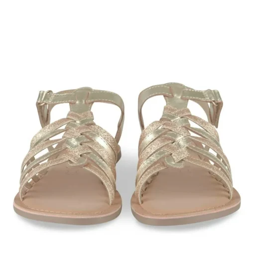 Sandales OR Fille CUIR Motif Tressé Scratch