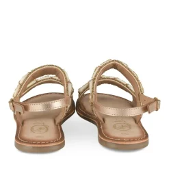 Sandales OR Fille CUIR Motif Perle Boucle