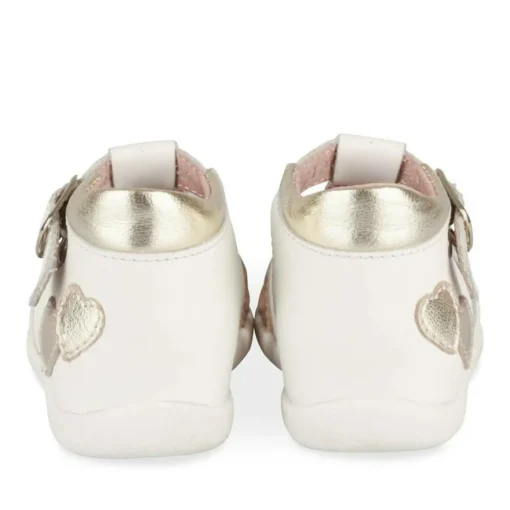 Sandales OR Fille CUIR Motif Coeurs Boucle